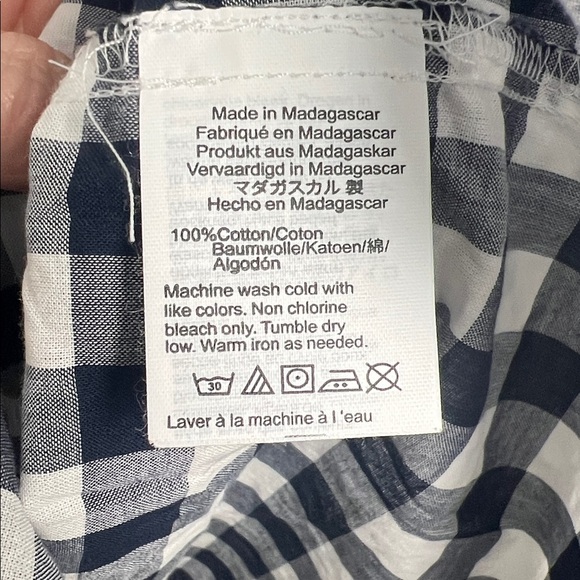 J. Crew Women's Navy White Gingham Lightweight Cotton Signature Fit Shirt Small - Picture 12 of 12